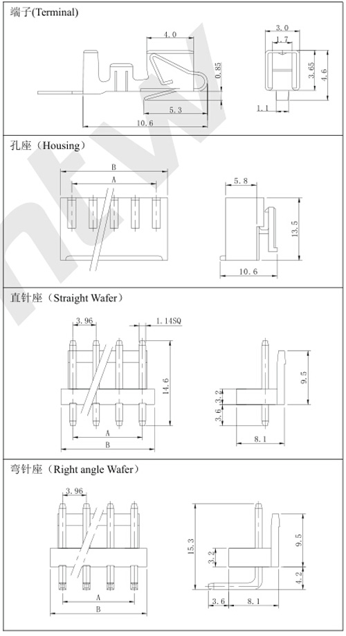 <a href='/product/' class='keys' title='點擊查看關于連接器的相關信息' target='_blank'>連接器</a>規格圖 連接器規格圖