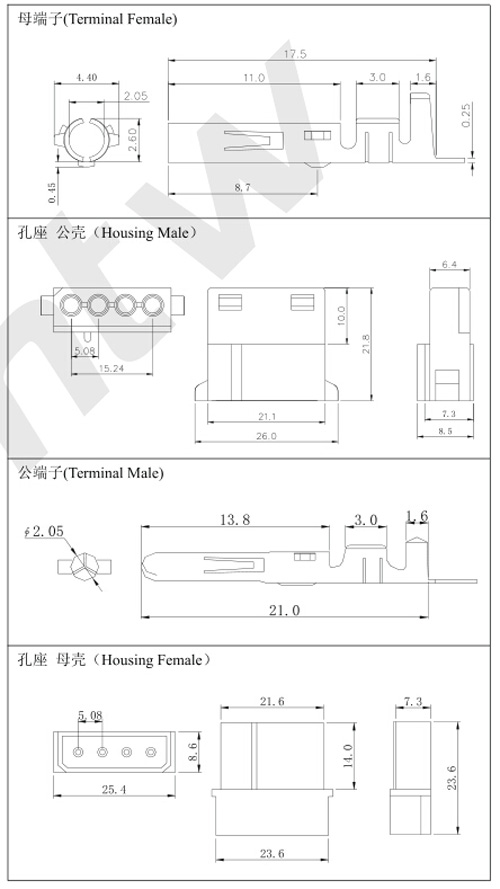 端子孔座規(guī)格圖 端子孔座規(guī)格圖