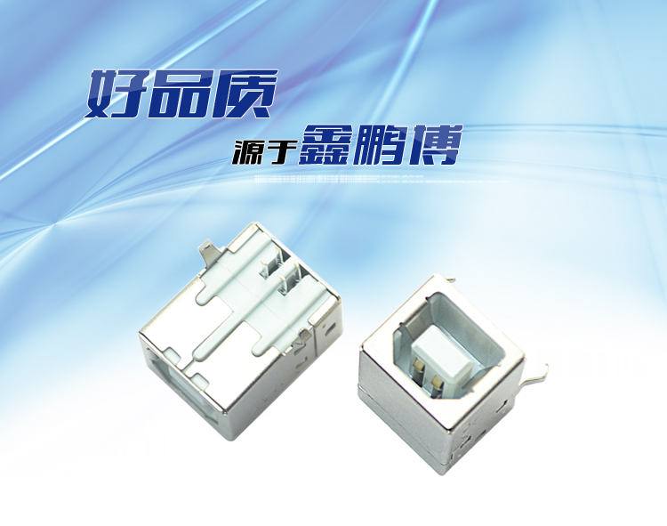 USB BF 4P 90°白鐵連接器 USB BF 4P 90°白鐵連接器