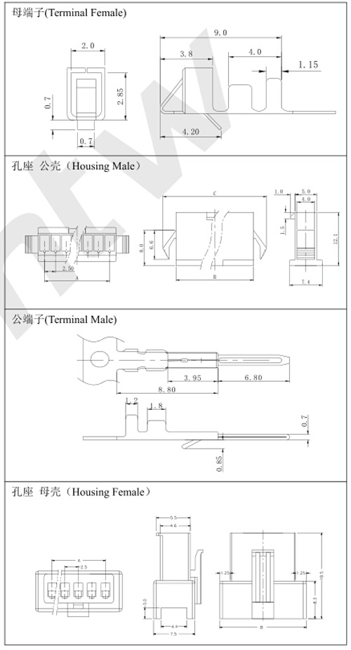 <a href='/product/' class='keys' title='點擊查看關于連接器的相關信息' target='_blank'>連接器</a>產品規格圖 連接器產品規格圖